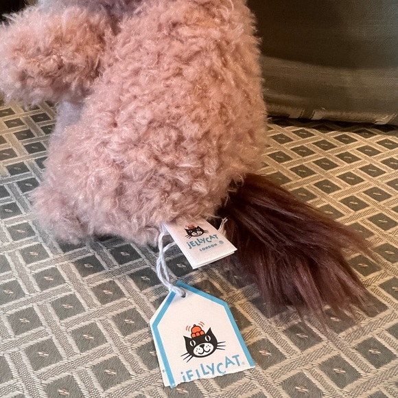 Jellycat Dusty Pink Curly Plush horse with Brown Tail - Picture 2 of 2